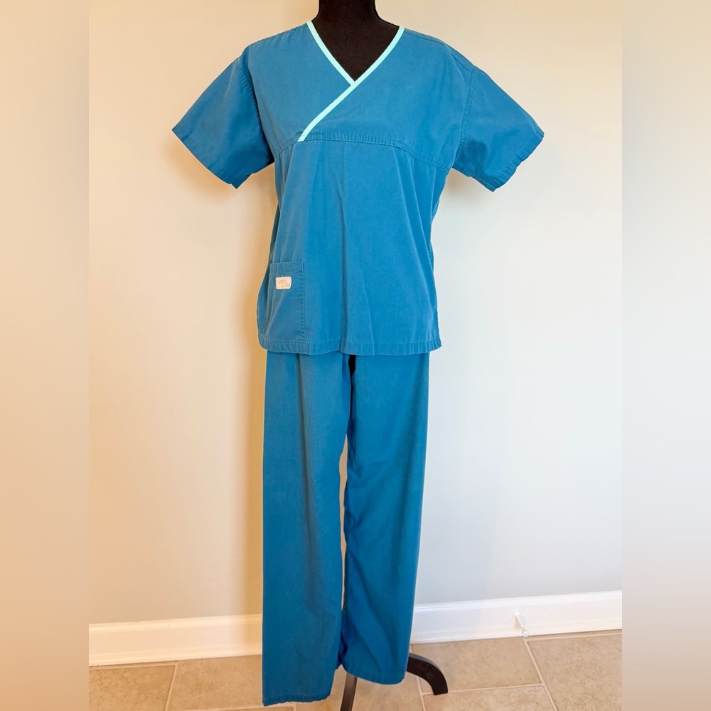 Urbane Scrubs Set Teal Blue Top & Pants | Size Small
